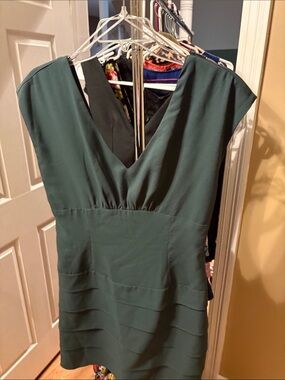Forever 21 Forest Green V-Neck Mini Dress